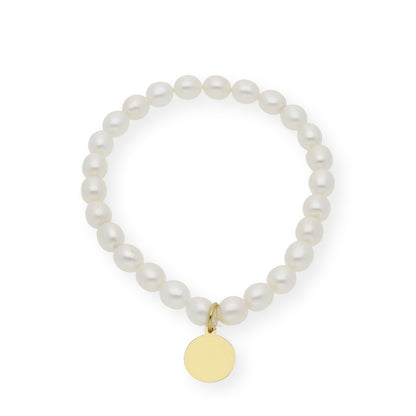 Pulsera de Perlas para Comunión con Medalla de Angel