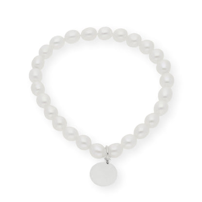 Pulsera de Perlas para Comunión con Medalla de Paloma en Plata 925