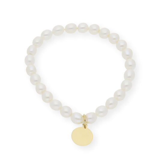Pulsera de Perlas para Comunión con Medalla de Paloma en Plata 925