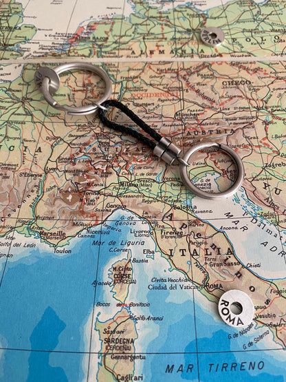 Llavero Travel con Aros Personalizados en Plata 925