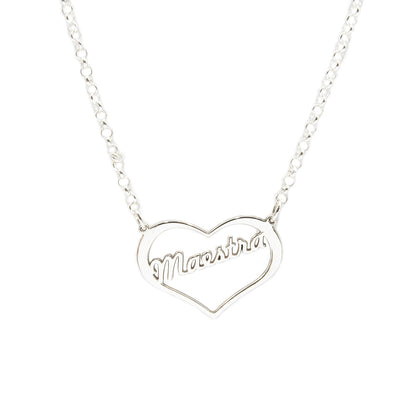 Colgante Love Maestra en Plata 925 Diseño de Corazón