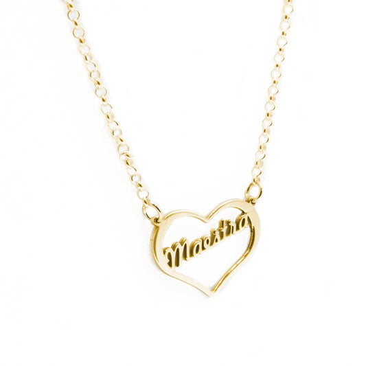 Colgante Love Maestra en Plata 925 Diseño de Corazón