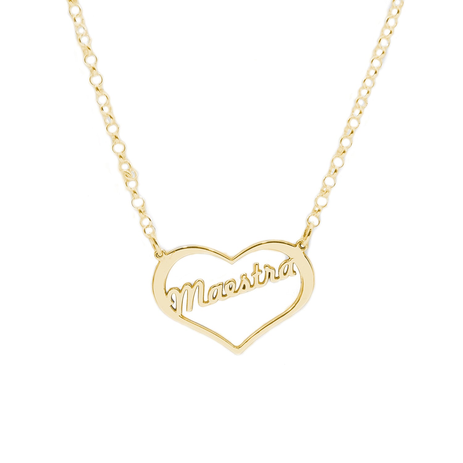 Colgante Love Maestra en Plata 925 Diseño de Corazón