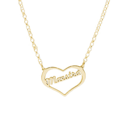 Colgante Love Maestra en Plata 925 Diseño de Corazón
