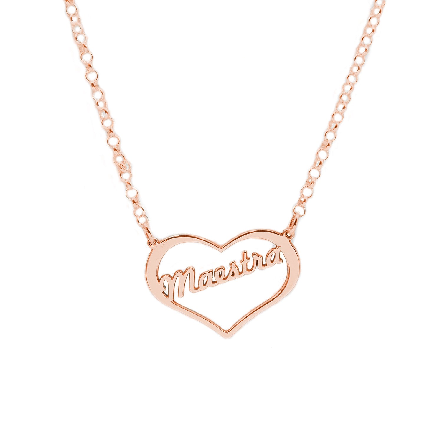 Colgante Love Maestra en Plata 925 Diseño de Corazón