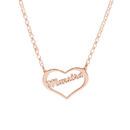 Colgante Love Maestra en Plata 925 Diseño de Corazón