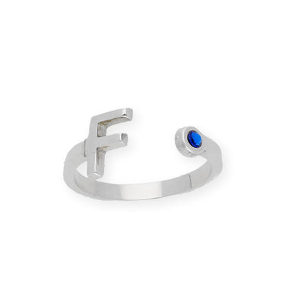 Anillo Inicial con Piedra de Color en Plata 925
