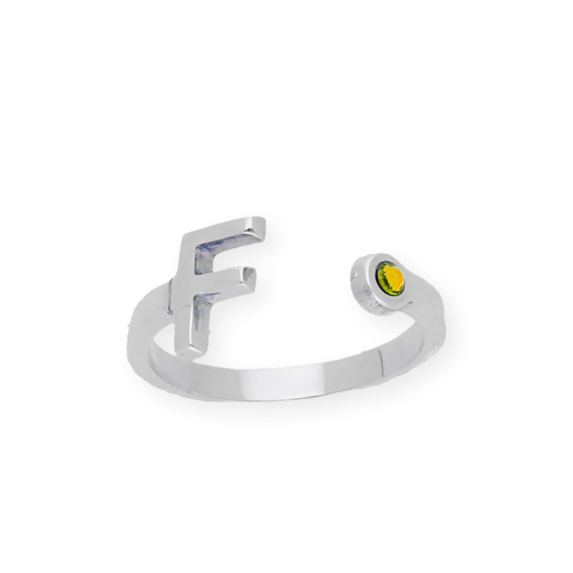Anillo Inicial con Piedra de Color en Plata 925