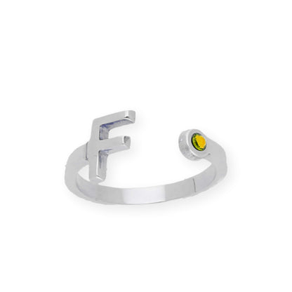 Anillo Inicial con Piedra de Color en Plata 925