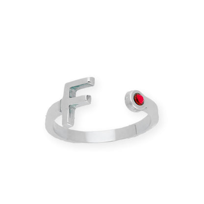 Anillo Inicial con Piedra de Color en Plata 925