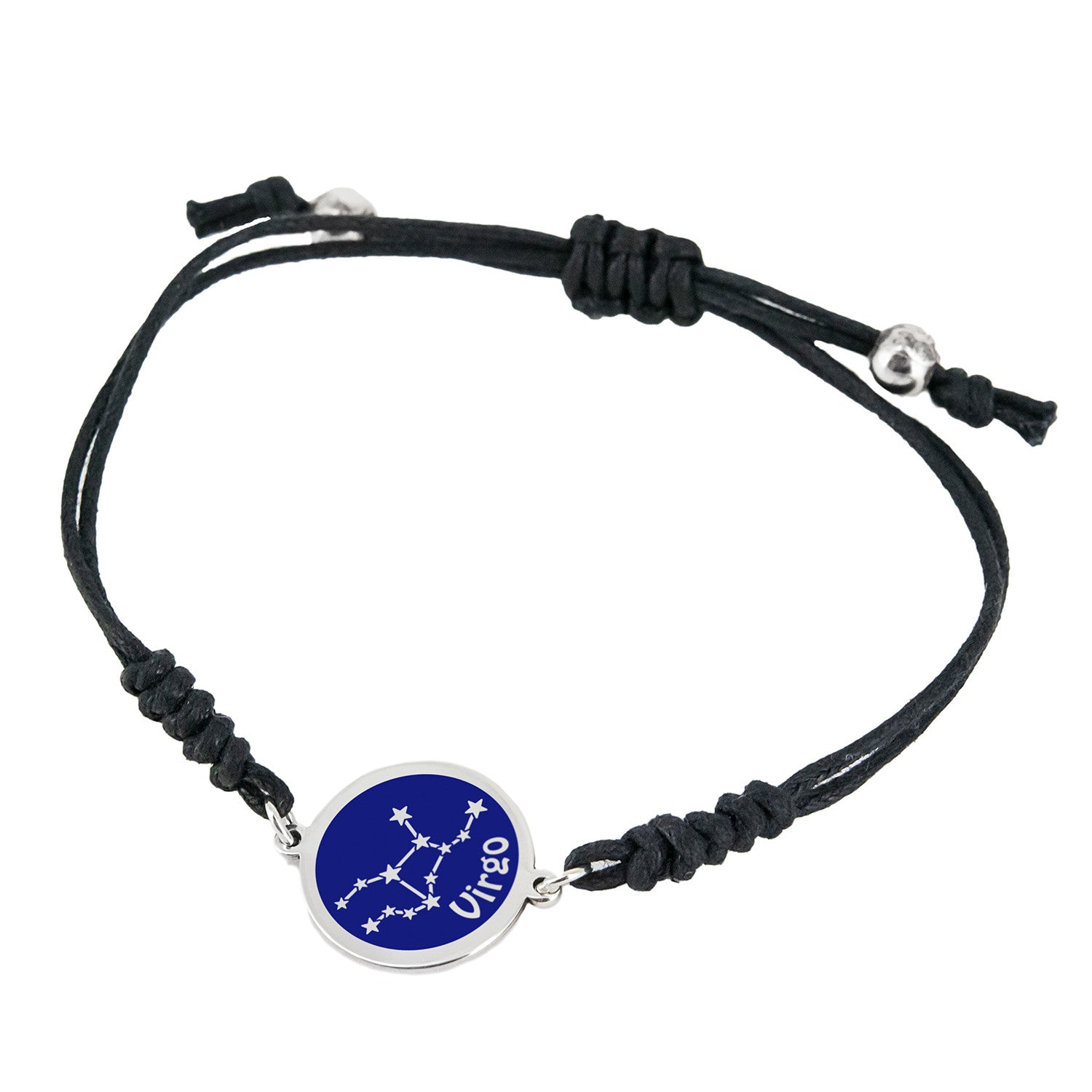 Pulsera Horóscopo de plata esmaltada y cordón ajustable