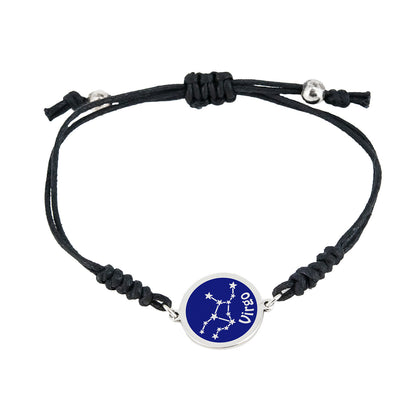 Pulsera Horóscopo de plata esmaltada y cordón ajustable