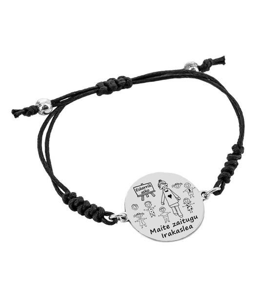 Pulsera Te Queremos Profe en Plata 925