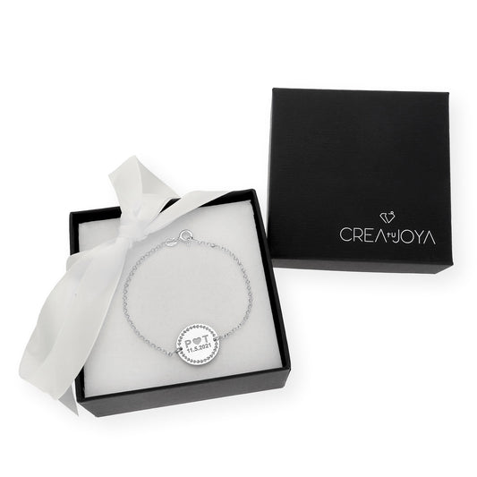 Pulsera con Dije Inicial Love en Plata 925