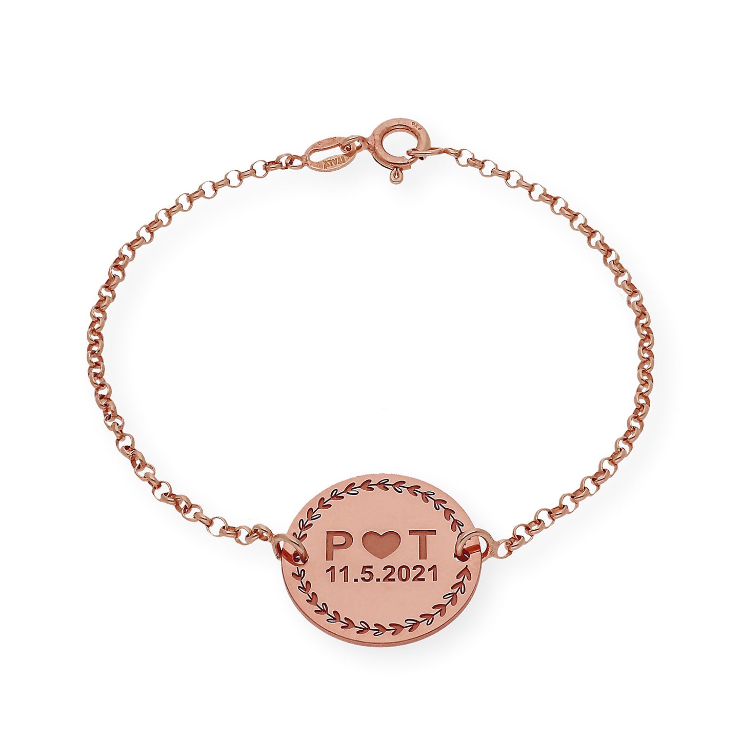 Pulsera con Dije Inicial Love en Plata 925 con Baño de Oro 18k