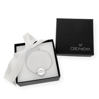 Pulsera con Dije Inicial Love en Plata 925 con Baño de Oro 18k