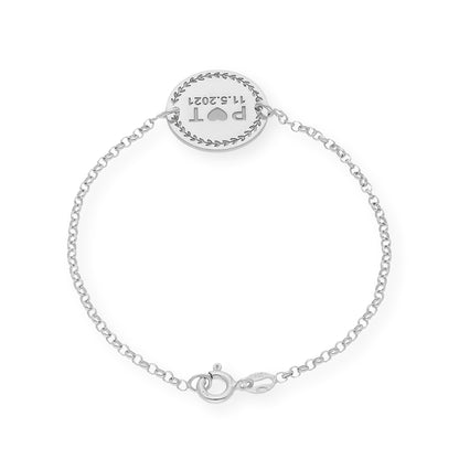 Pulsera con Dije Inicial Love en Plata 925 con Baño de Oro rosa 18k