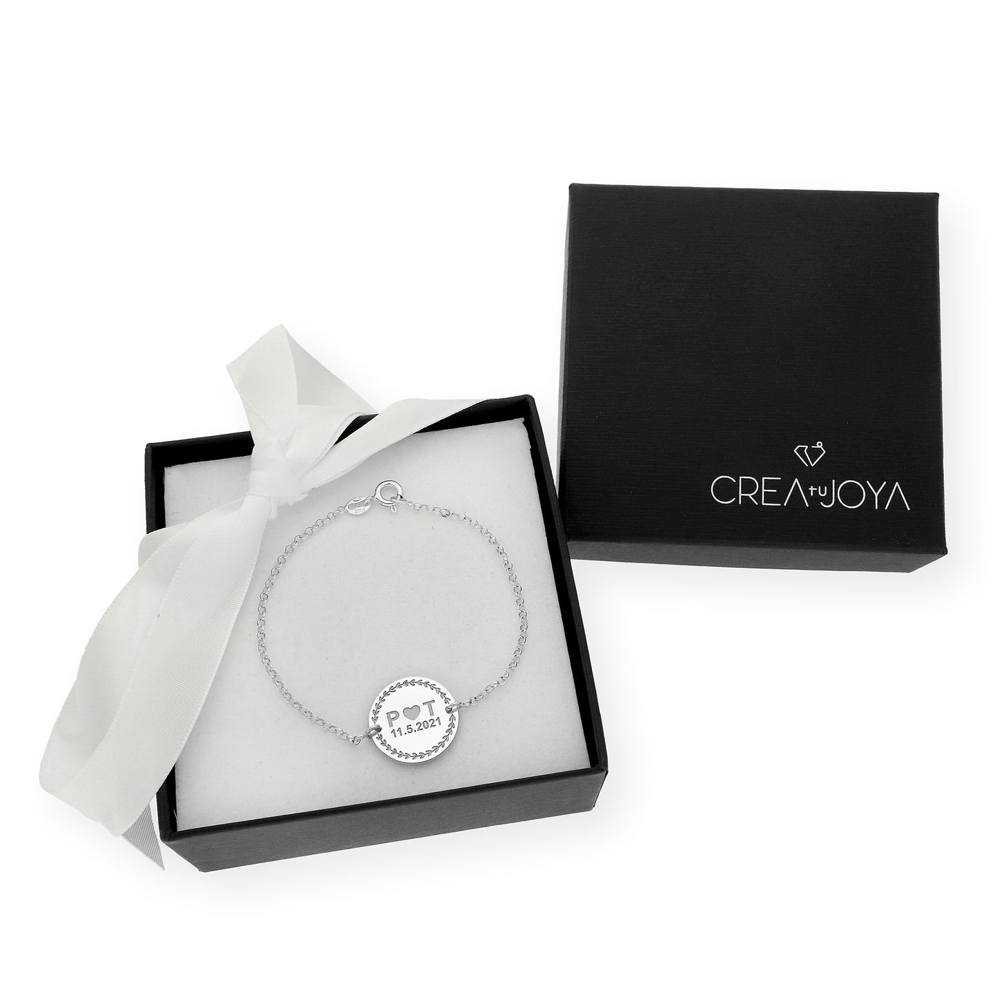 Pulsera con Dije Inicial Love en Plata 925 con Baño de Oro rosa 18k