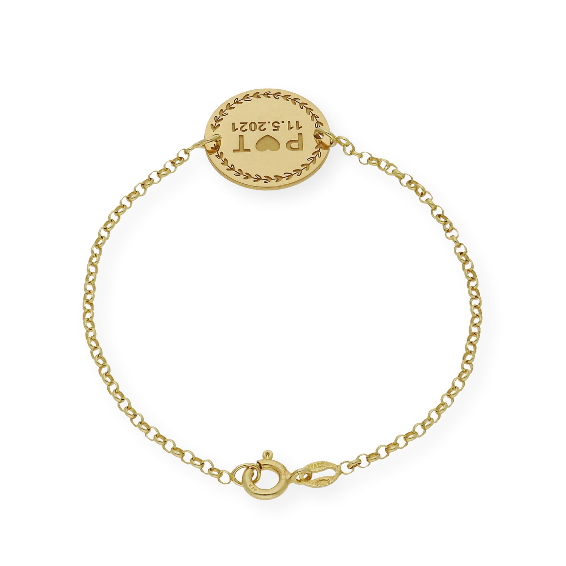 Pulsera con Dije Inicial Love en Plata 925 con Baño de Oro rosa 18k