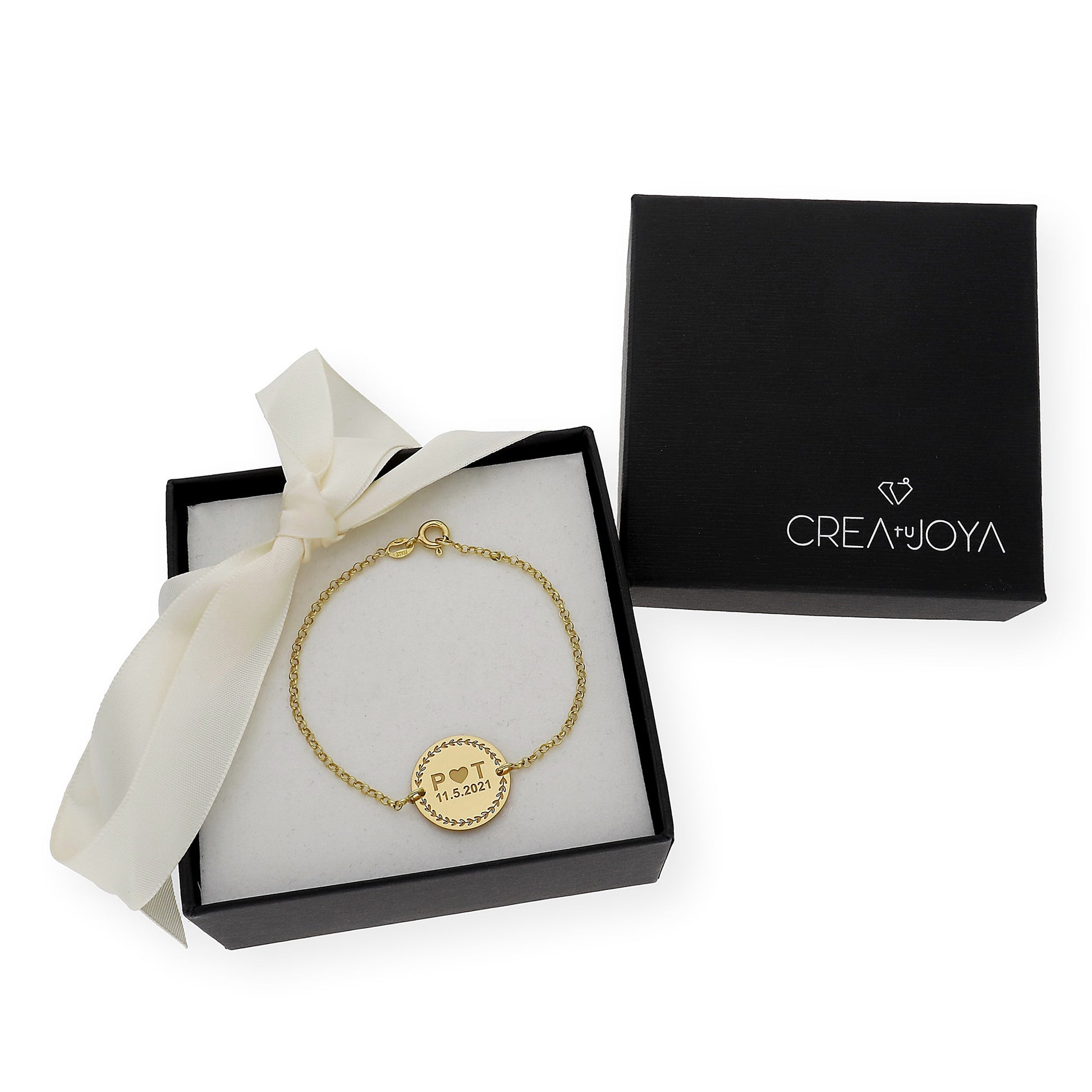 Pulsera con Dije Inicial Love en Plata 925 con Baño de Oro rosa 18k