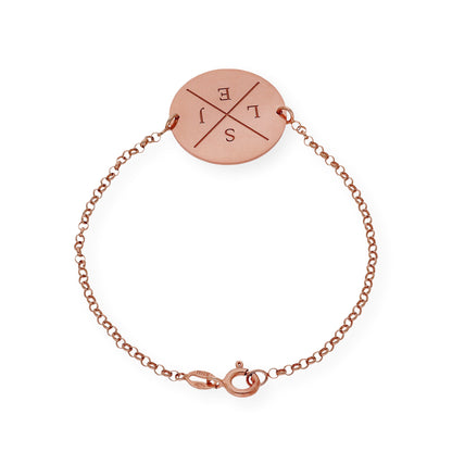 Pulsera Dije Find con Iniciales en Plata 925 con Baño de Oro 18k