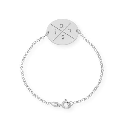 Pulsera Dije Find con Iniciales en Plata 925 con Baño de Oro 18k