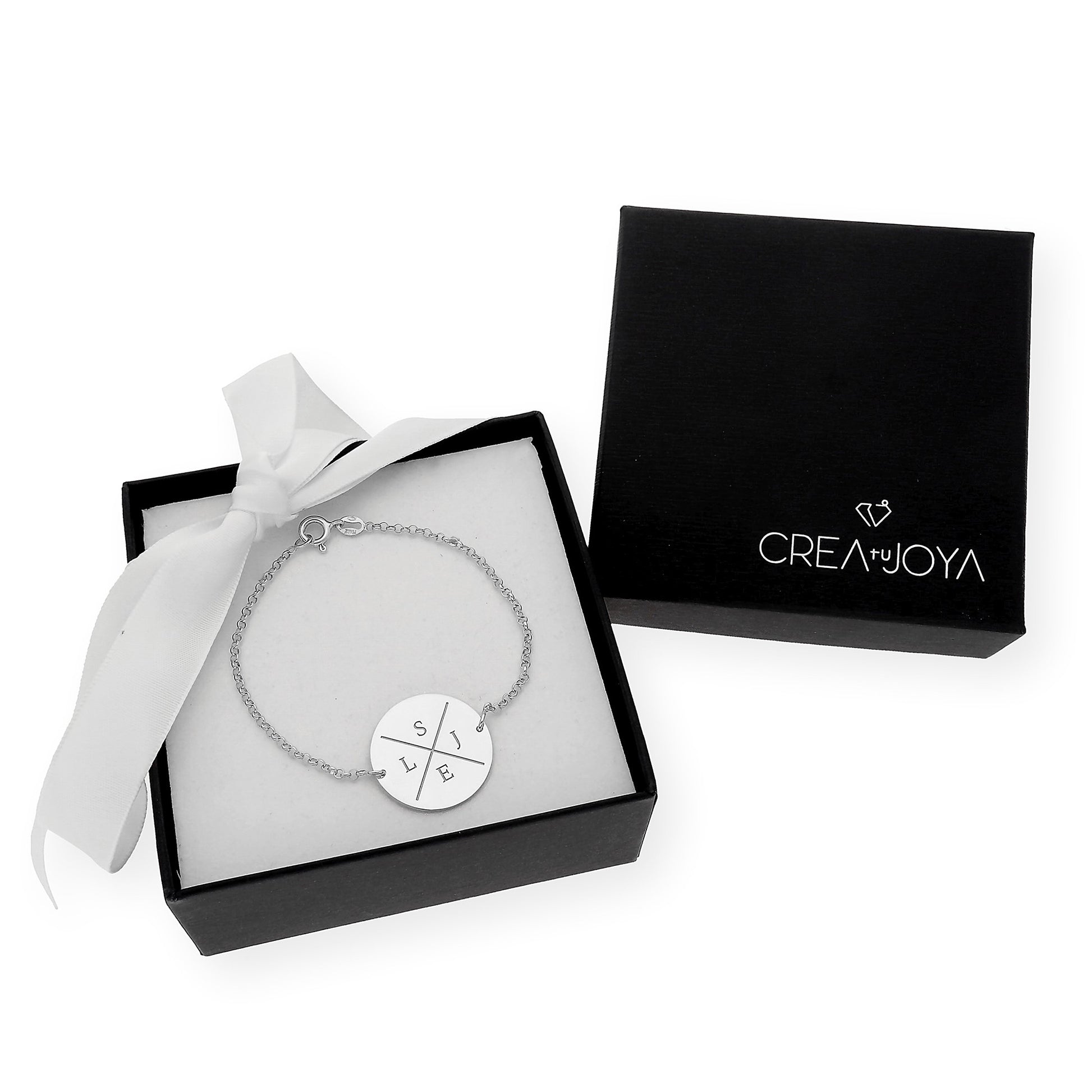 Pulsera Dije Find con Iniciales en Plata 925 con Baño de Oro 18k