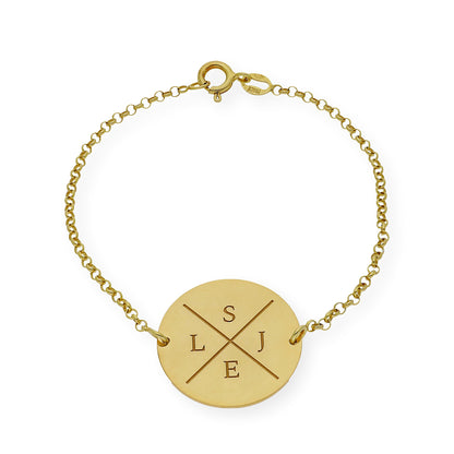 Pulsera Dije Find con Iniciales en Plata 925 con Baño de Oro rosa 18k
