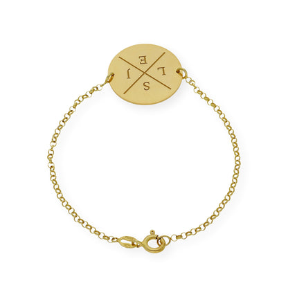 Pulsera Dije Find con Iniciales en Plata 925 con Baño de Oro rosa 18k