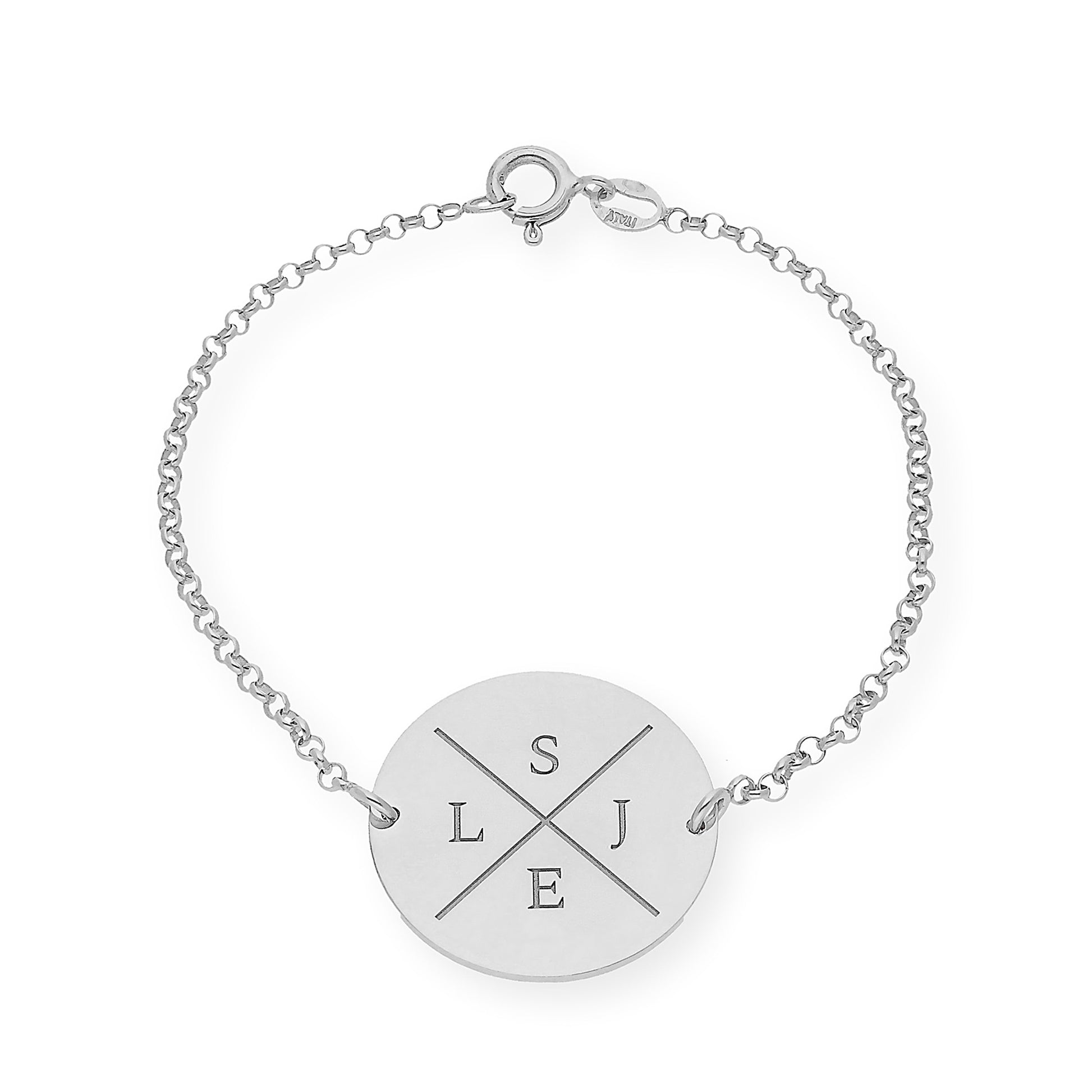 Pulsera Dije Find con Iniciales en Plata 925 con Baño de Oro rosa 18k