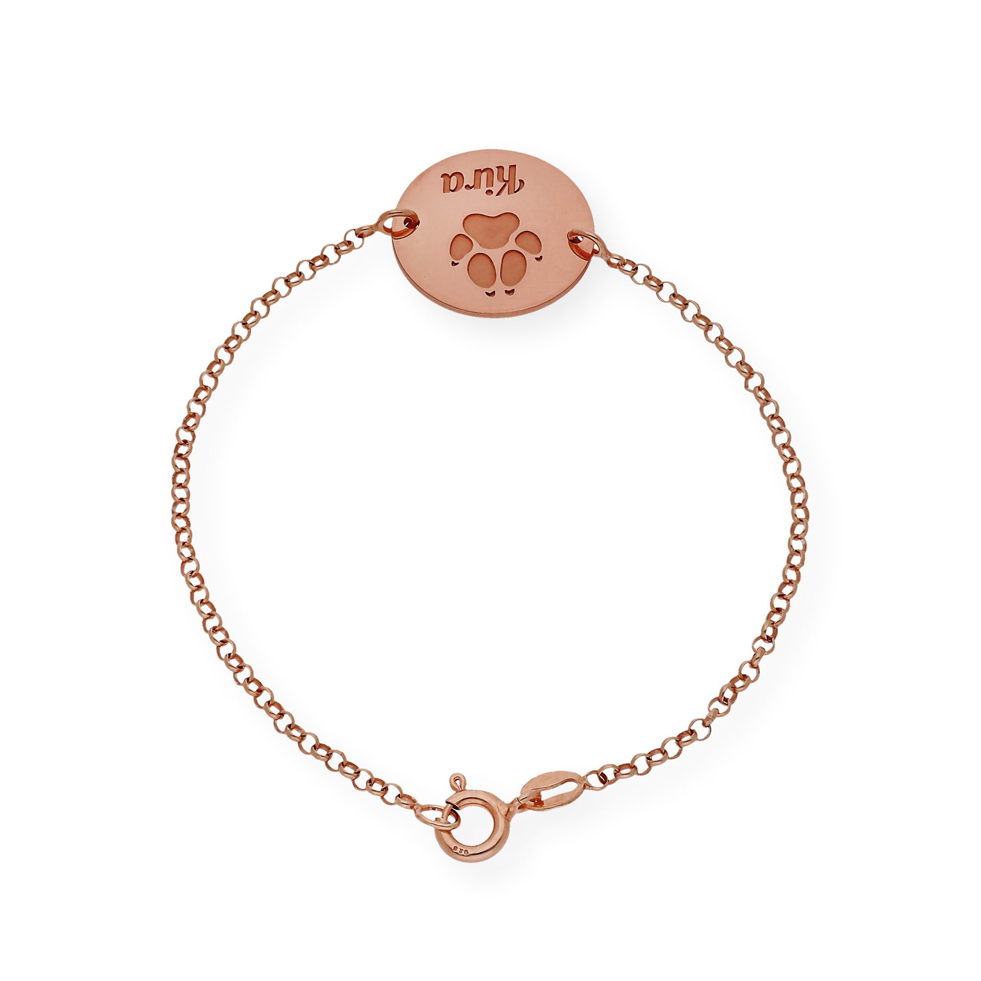 Pulsera Dije Huella con Nombre en Plata 925