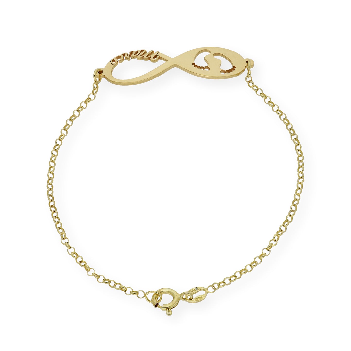 Pulsera Infinito Huella de Pie con Nombre en Plata 925