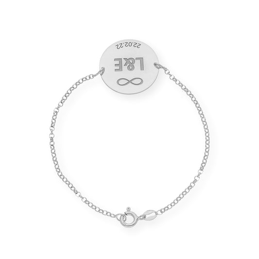 Pulsera Dije Infinite con Iniciales en Plata 925