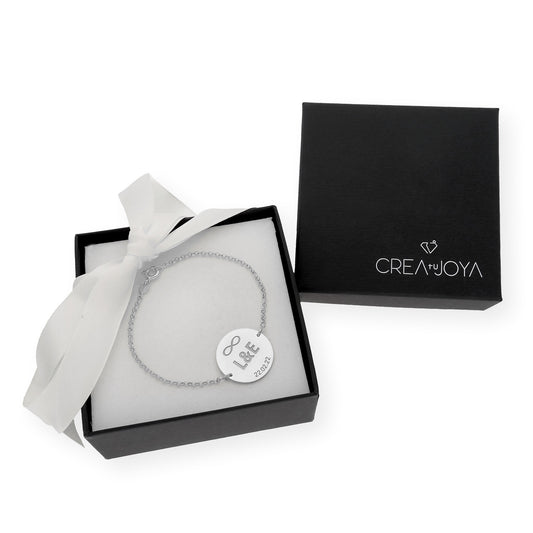 Pulsera Dije Infinite con Iniciales en Plata 925