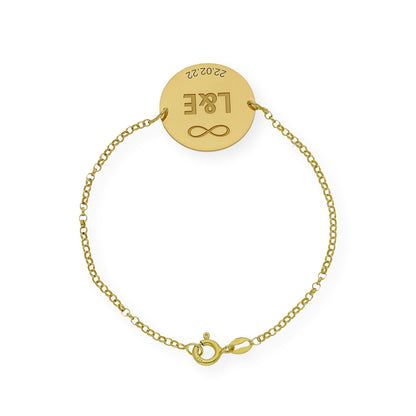 Pulsera Dije Infinite con Iniciales en Plata 925 con Baño de Oro Rosa 18k