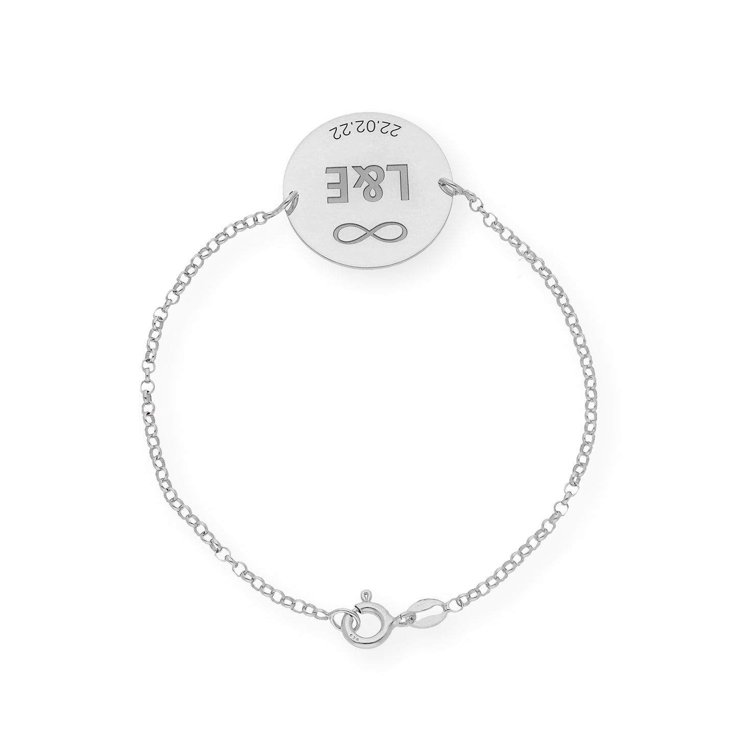 Pulsera Dije Infinite con Iniciales en Plata 925 con Baño de Oro Rosa 18k