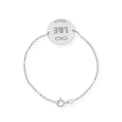 Pulsera Dije Infinite con Iniciales en Plata 925 con Baño de Oro Rosa 18k