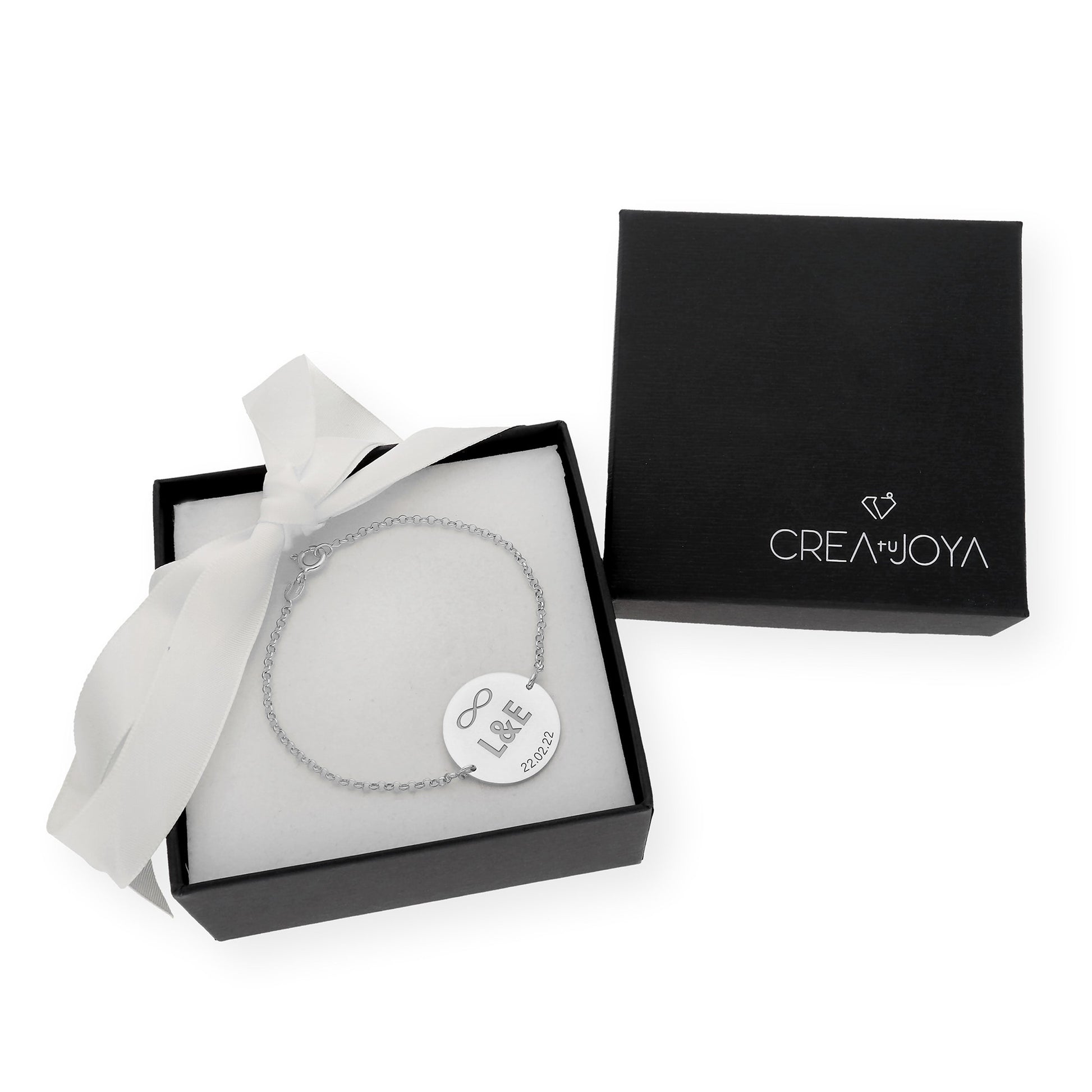 Pulsera Dije Infinite con Iniciales en Plata 925 con Baño de Oro Rosa 18k