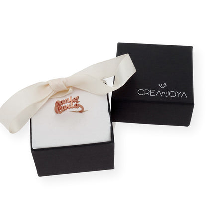 Anillo Ninette Doble Nombre en Plata 925 con Baño de Oro 18k