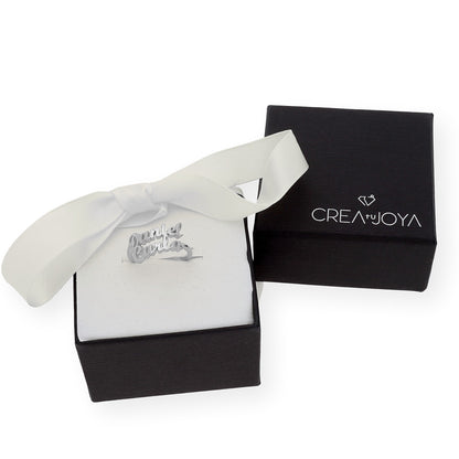 Anillo Ninette Doble Nombre en Plata 925 con Baño de Oro Rosa 18k