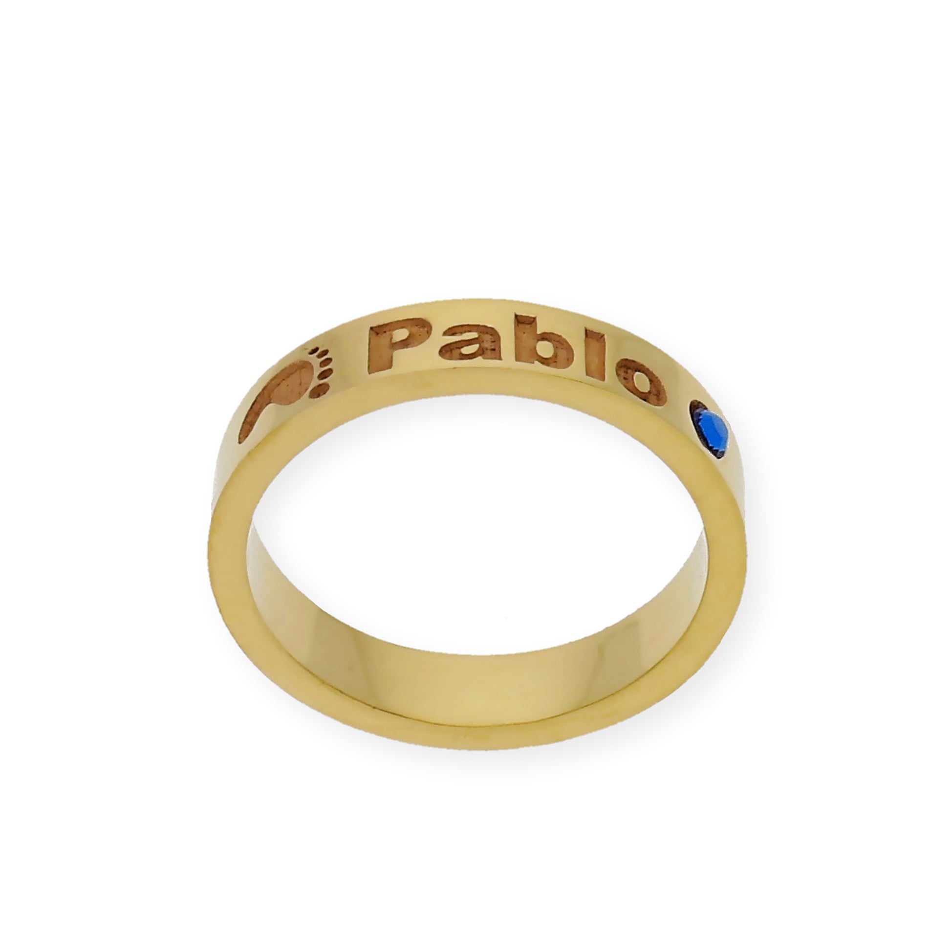 Anillo Amor de Madre con Piedra de Color en Plata 925 con Baño de Oro Rosa 18k