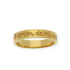 Anillo Elin Frase Grabada en Plata 925 con Baño de Oro 18k