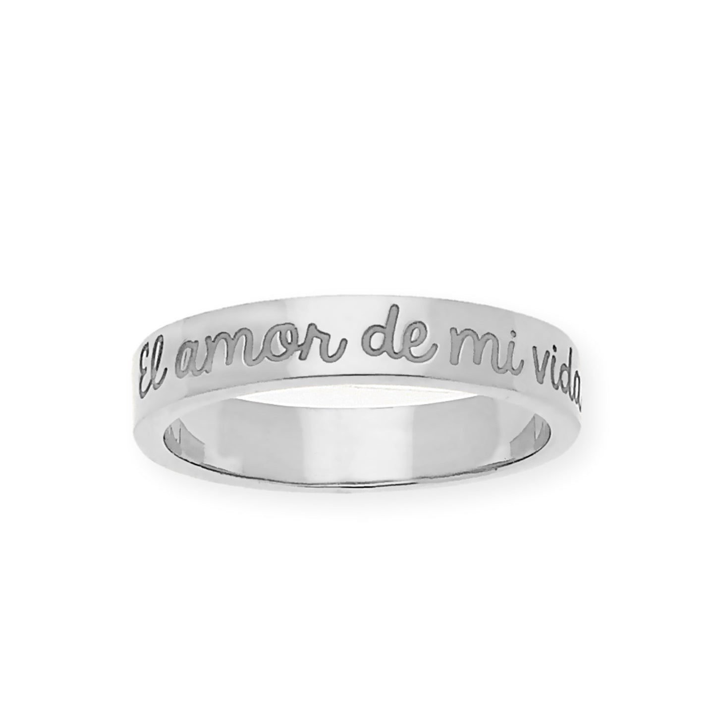 Anillo Elin Frase Grabada en Plata 925 con Baño de Oro 18k