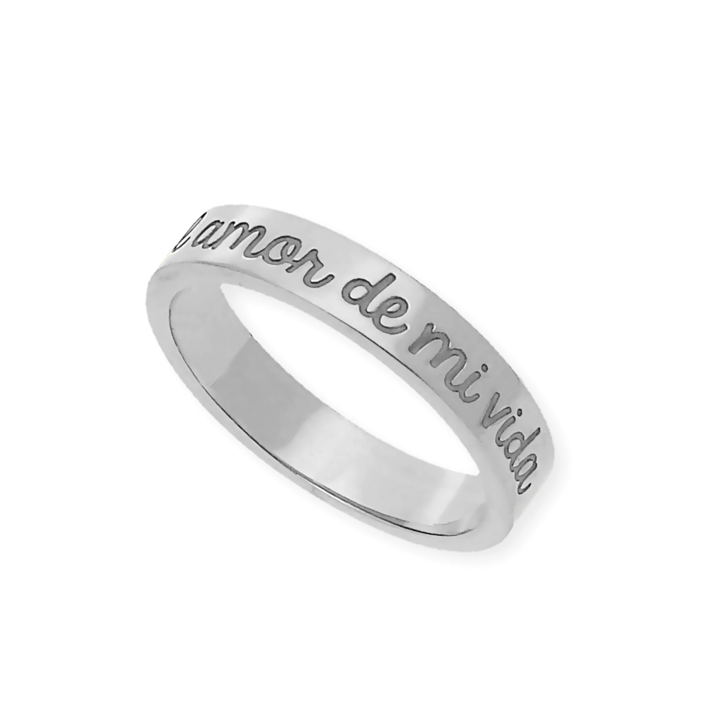 Anillo Elin Frase Grabada en Plata 925 con Baño de Oro 18k