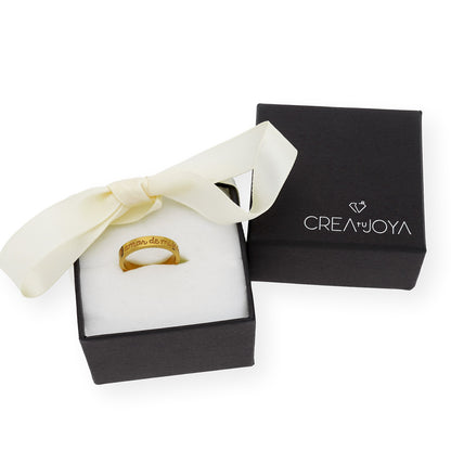 Anillo Elin Frase Grabada en Plata 925 con Baño de Oro Rosa 18k