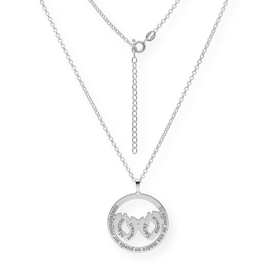 Colgante Eres Mi Vida con Frase y Huella en Plata 925