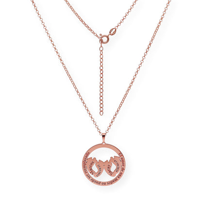 Colgante Eres Mi Vida con Frase y Huella en Plata 925 con Baño de Oro Rosa 18k