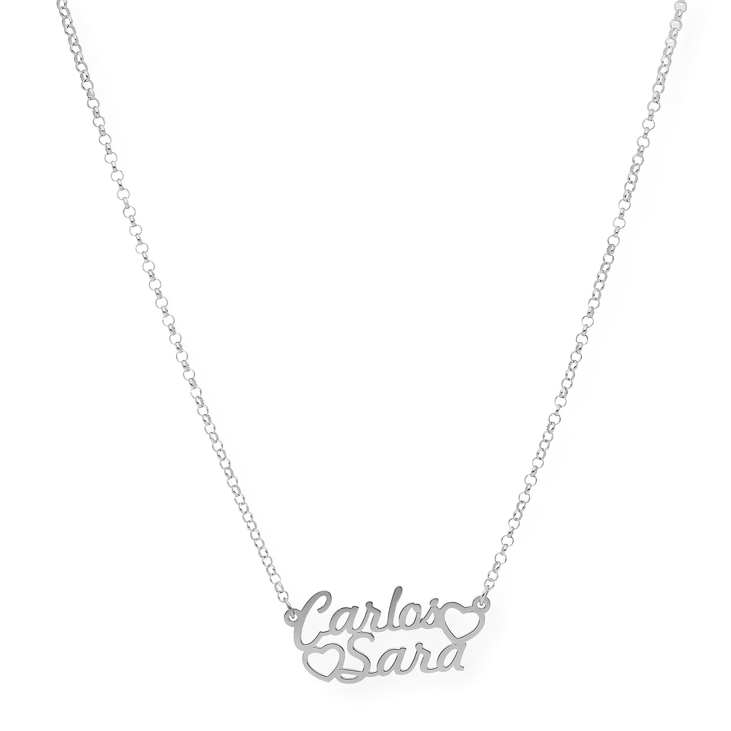 Colgante Eurídice Corazón y Nombres en Plata 925