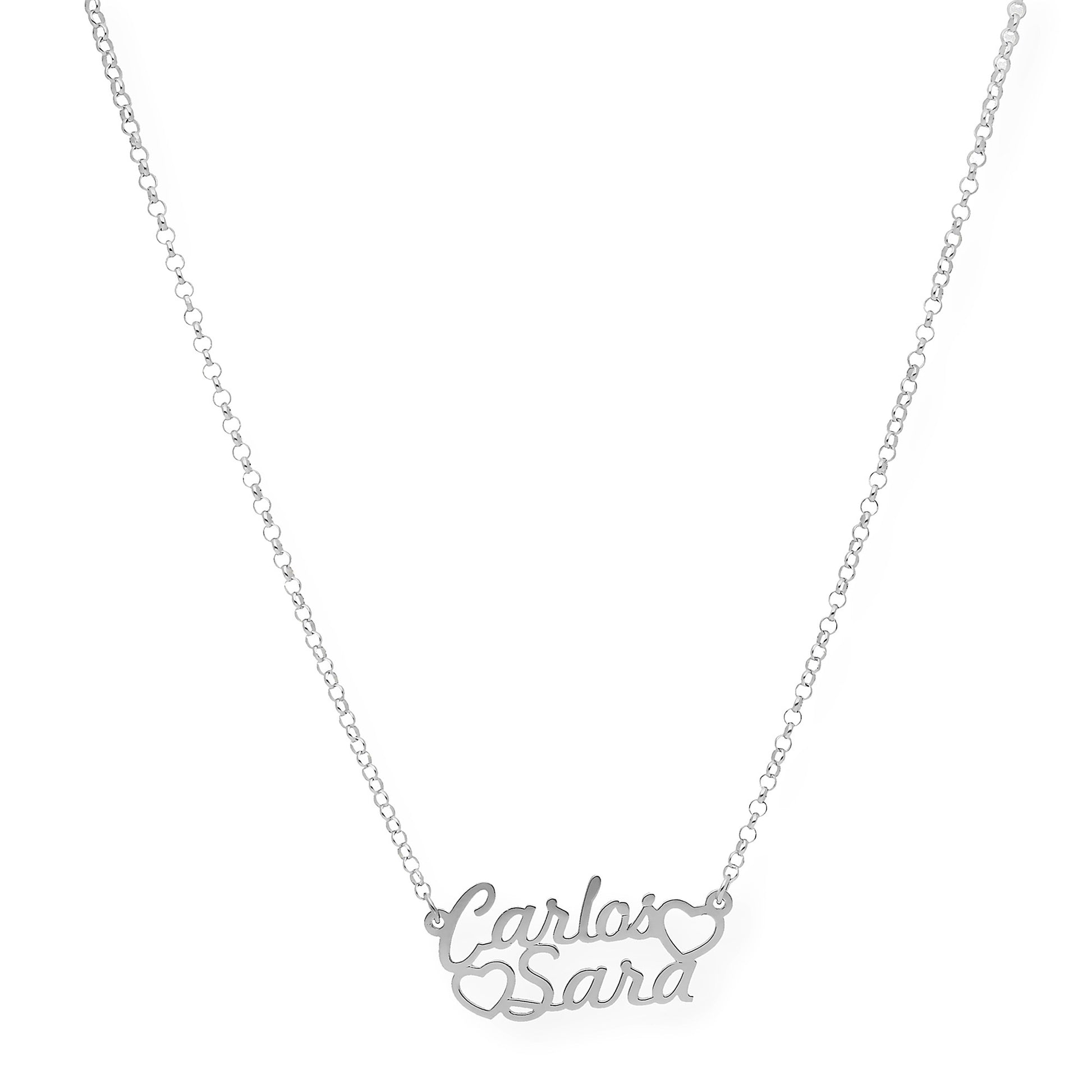 Colgante Eurídice Corazón y Nombres en Plata 925