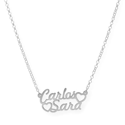 Colgante Eurídice Corazón y Nombres en Plata 925